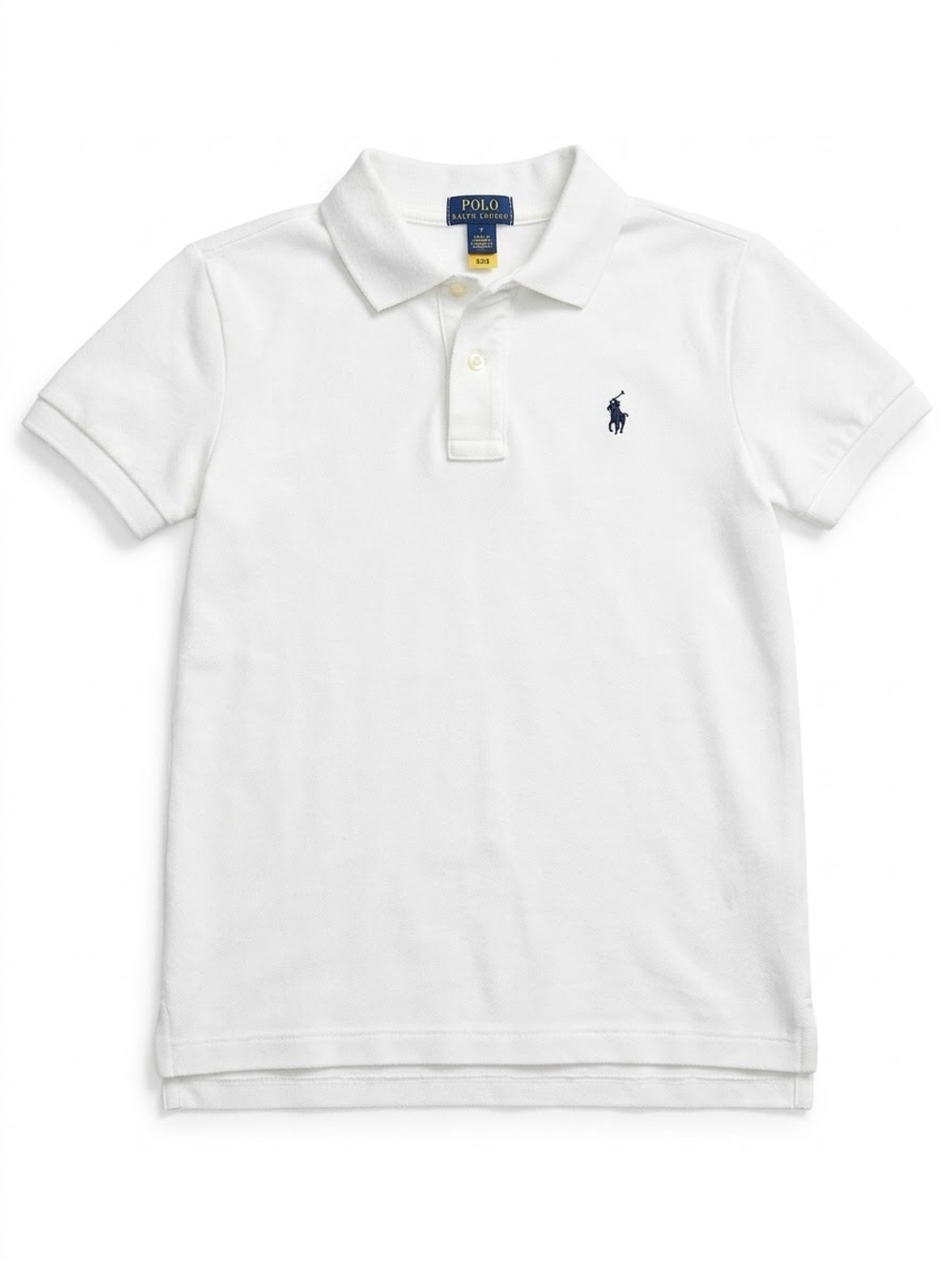 Ralph Lauren White Polo Shirt with Navy Pony